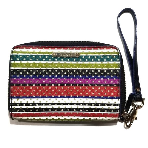 {Stella & Dot} Multicolor Striped Polka Dot Wallet - Picture 1 of 10